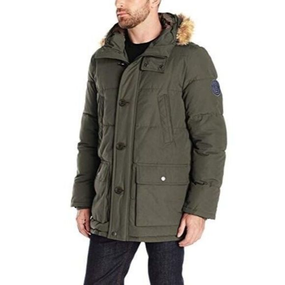 Tommy Hilfiger Other - Tommy Hilfiger Men's Big & Tall Long Parka Jacket with Faux Fur Hood Olive 3XL